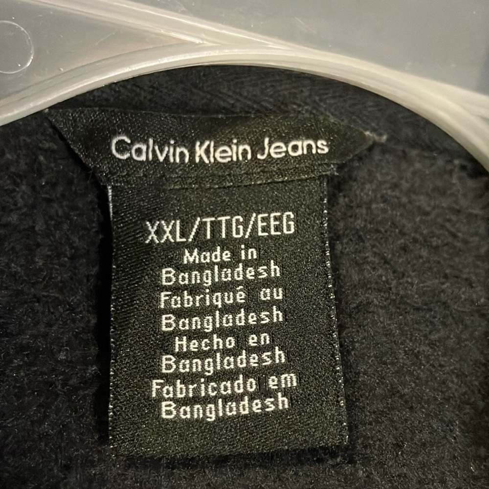 Calvin Klein Jeans Black Full Zip Jacket XXL - Picture 3 of 9